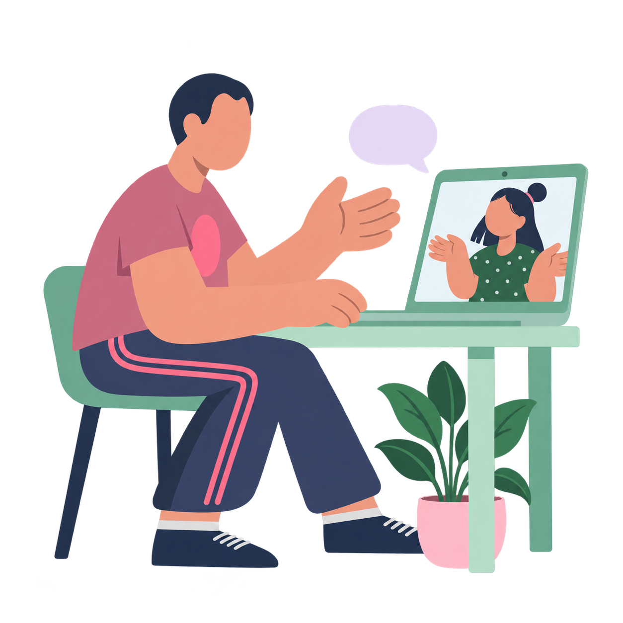 Online-Unterricht mit einer Lehrperson