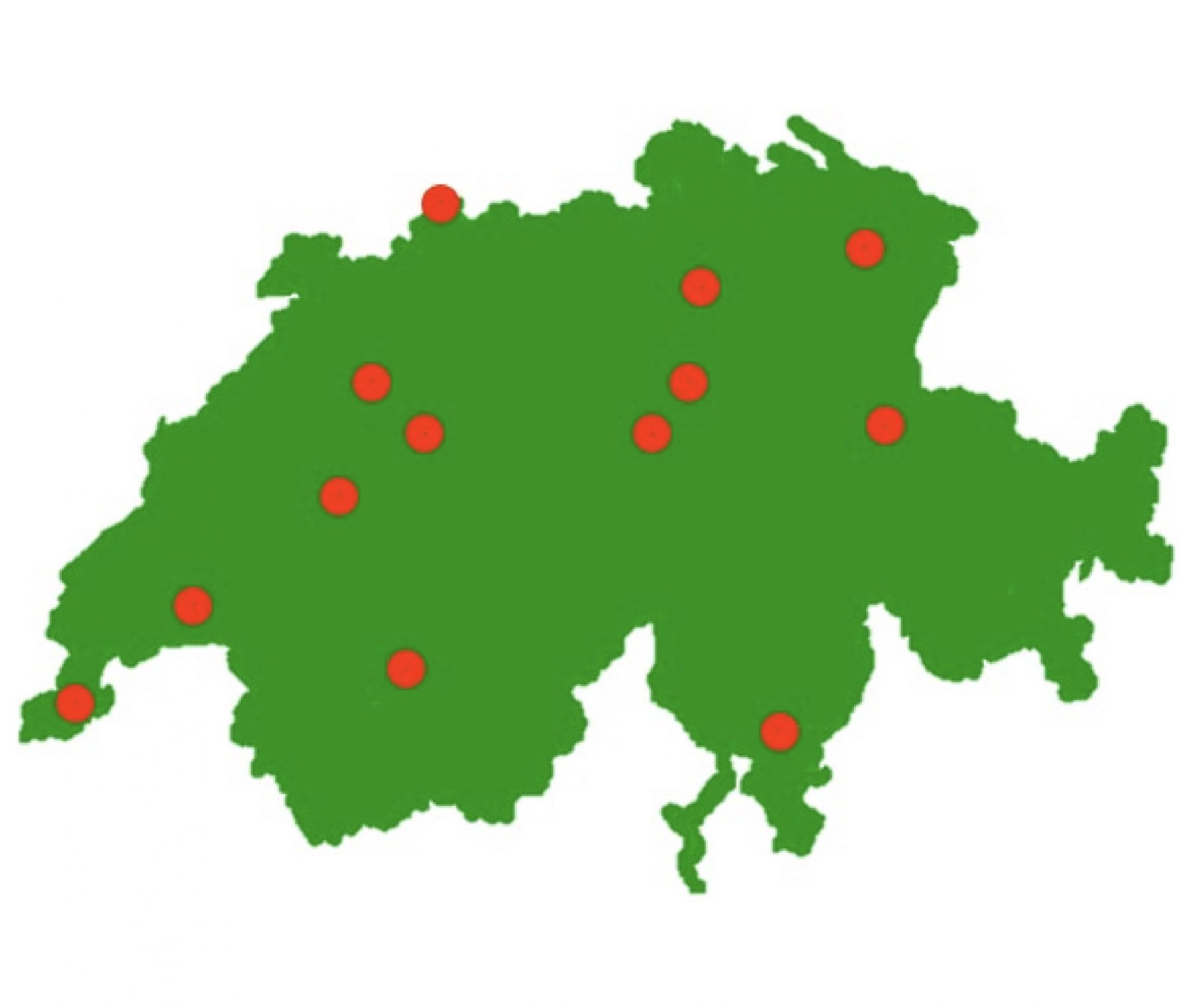 Karte Schweiz Standorte Sprachschule Schneider mit Partnerschulen