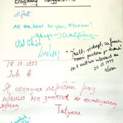 1999 Glückwünsche zur Sprachschulen Eröffnung